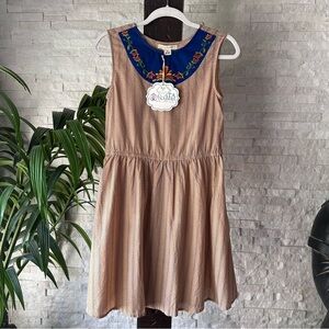 Mata Traders Cotton “Freelance Writer” Embroidered Sleeveless Dress Size XS NWT